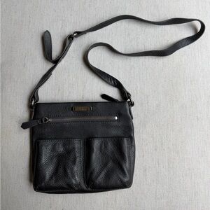 Cole Haan Vintage Dark Grey Leather Crossbody Bag